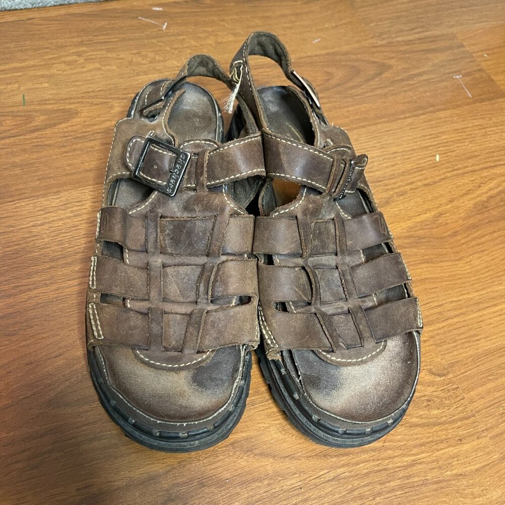 Skechers Women 90s Y2K Chunky Jammers Fisherman Brown Buckle Lug Sandal 6* - Picture 2 of 11